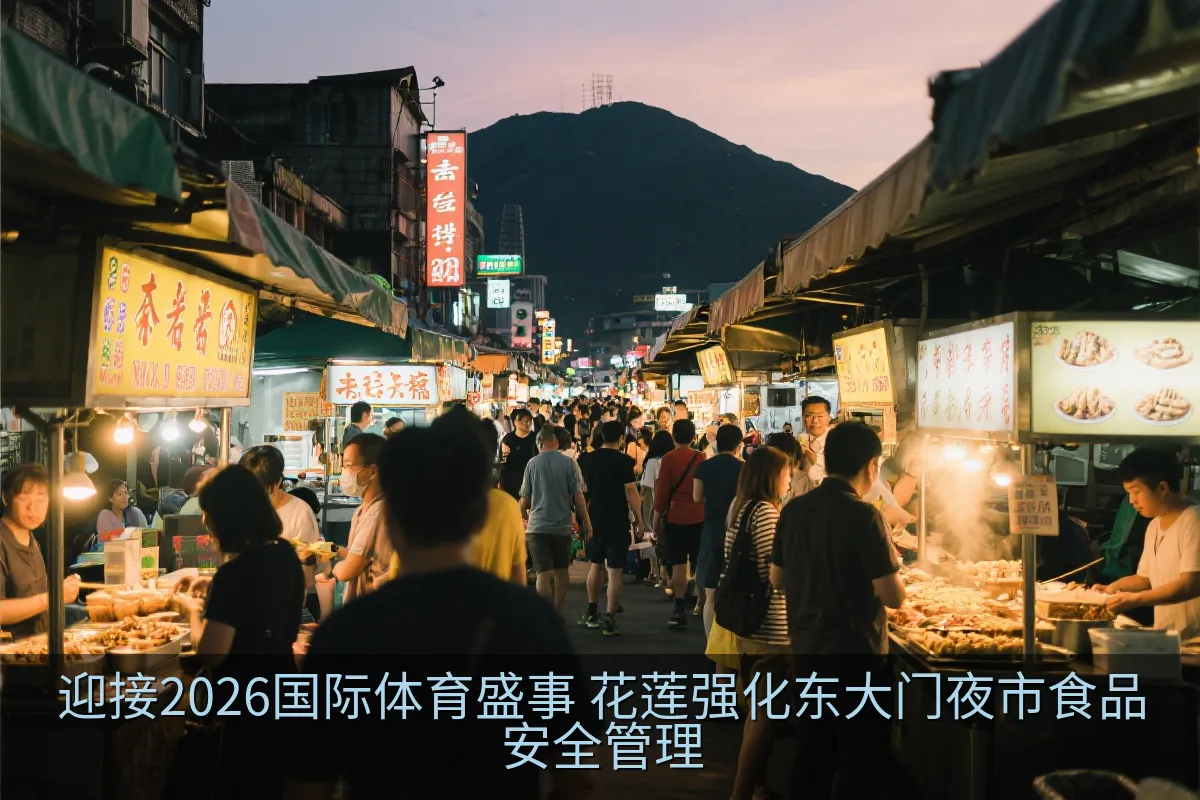 花莲夜市热闹人潮与特色小吃摊位